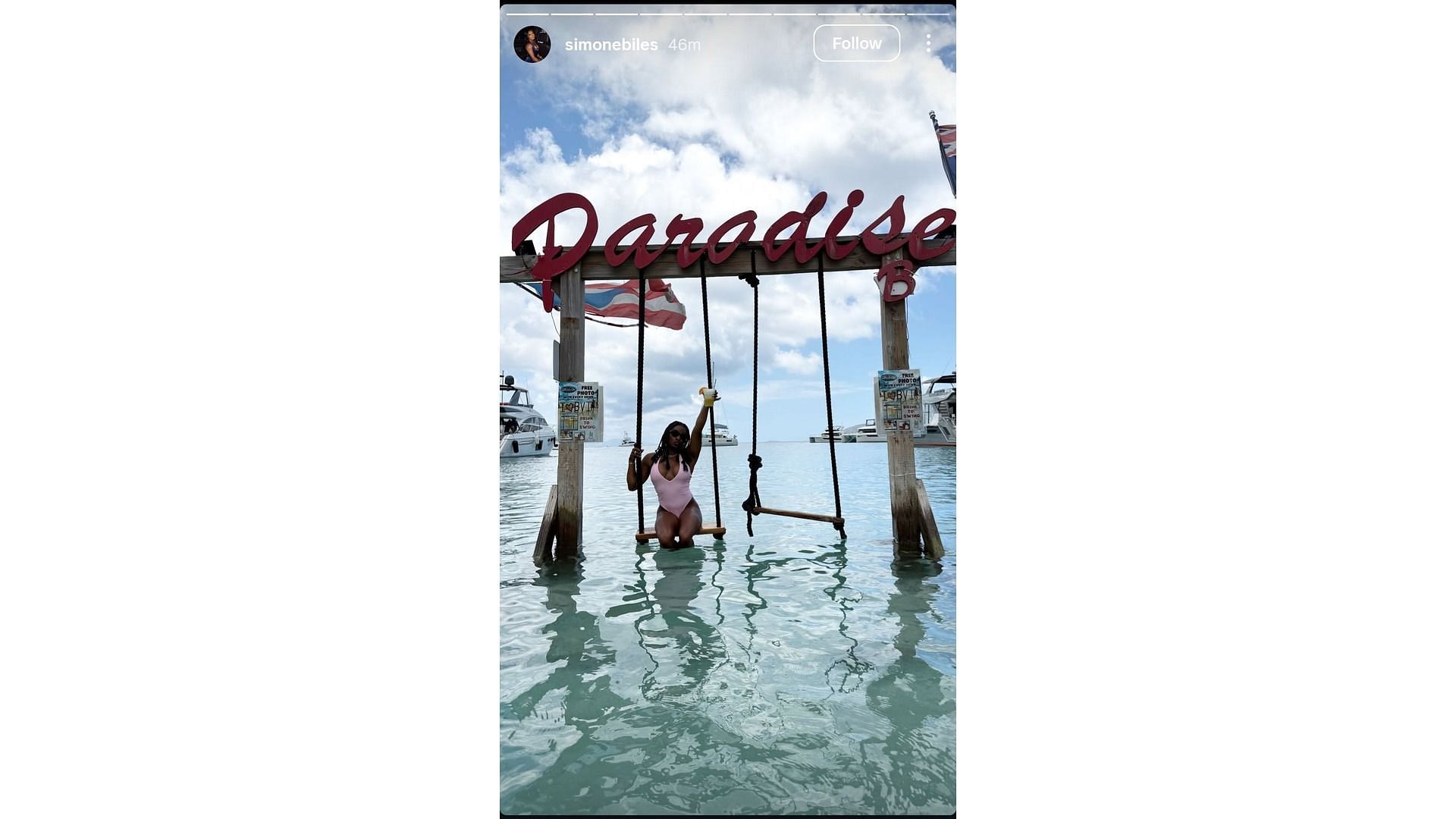 Biles' enjoying herself at Norman Island vacation (Image via: @simonebiles)